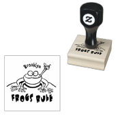 Kikkers heersen grappige groene kikkervis-cartoon rubberstempel (Gestempeld)