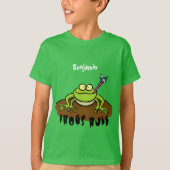 Kikkers heersen grappige groene kikkervis-cartoon t-shirt (Voorkant)