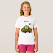 Kikkers heersen grappige groene kikkervis-cartoon t-shirt (Voorkant volledig)