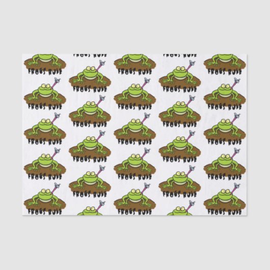Kikkers heersen grappige groene kikkervis-cartoon tissuepapier (Voorkant)