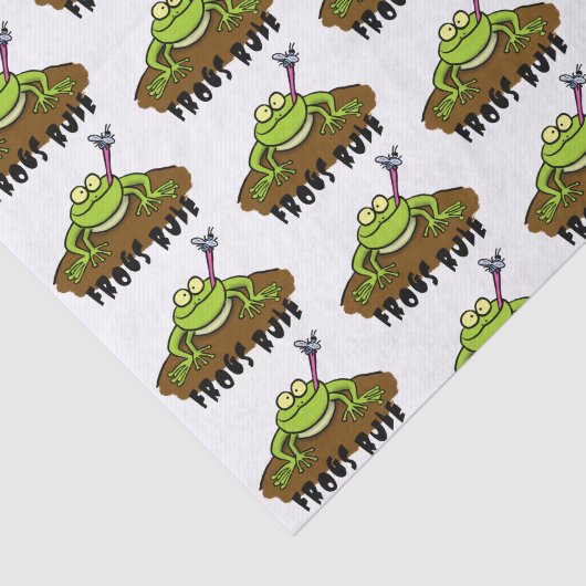 Kikkers heersen grappige groene kikkervis-cartoon tissuepapier (Detail)