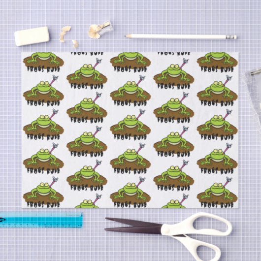 Kikkers heersen grappige groene kikkervis-cartoon tissuepapier (Craft)