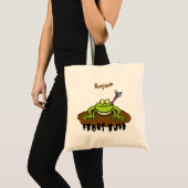 Kikkers heersen grappige groene kikkervis-cartoon tote bag (Voorkant (product))