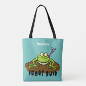 Kikkers heersen grappige groene kikkervis-cartoon tote bag (Achterkant)