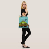 Kikkers heersen grappige groene kikkervis-cartoon tote bag (Op model)