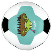 Kikkers heersen grappige groene kikkervis-cartoon voetbal (Gedraaid)