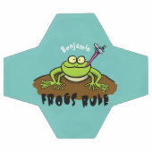 Kikkers heersen grappige groene kikkervis-cartoon voetbal (Enkel)