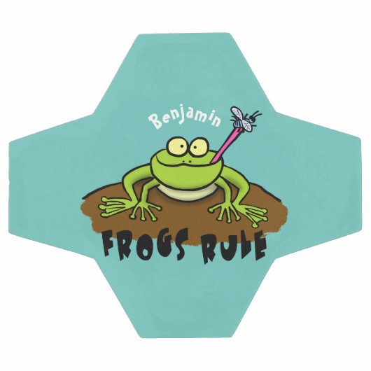 Kikkers heersen grappige groene kikkervis-cartoon voetbal (Enkel)