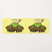 Kikkers heersen grappige groene kikkervis-cartoon yogamat (Achterkant (horizontaal))