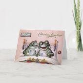 kikkers in bed Kerstmis Kaart (Voorkant)