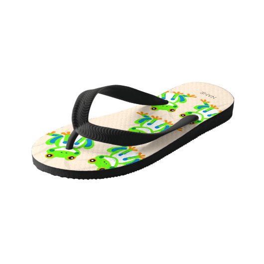 Kikkers in de gras kinder teenslippers (Schuin)