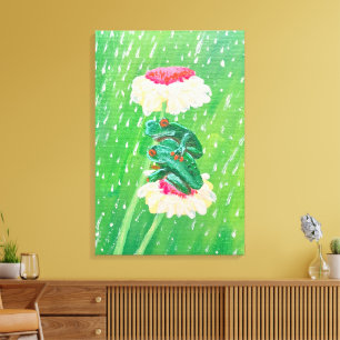 Kikkers in de regen canvas afdruk