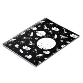 Kikkers in de ruimte zwart-wit notitieboek (Linkerzijde)