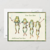 Kikkers in een Lijn met persoonlijke postkaart (Voorkant / Achterkant)