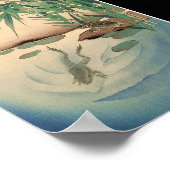 Kikkers in een Pond, Japanse Kunst ongeveer 1800 Poster (Hoek)