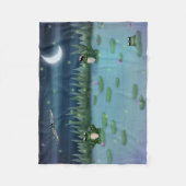 Kikkers in een vijver van een lendenvijver fleece deken (Voorkant)