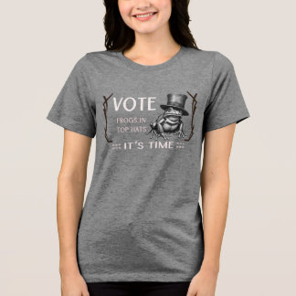 Kikkers in hoge hoeden Tri-Blend shirt