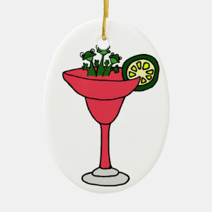 Kikkers in Margarita Glass Keramisch Ornament