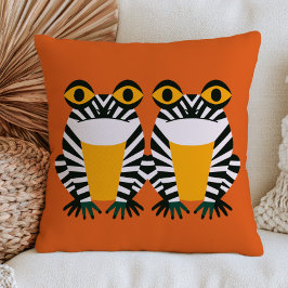Kikkers in zebra patroon funky dier maximalist kussen