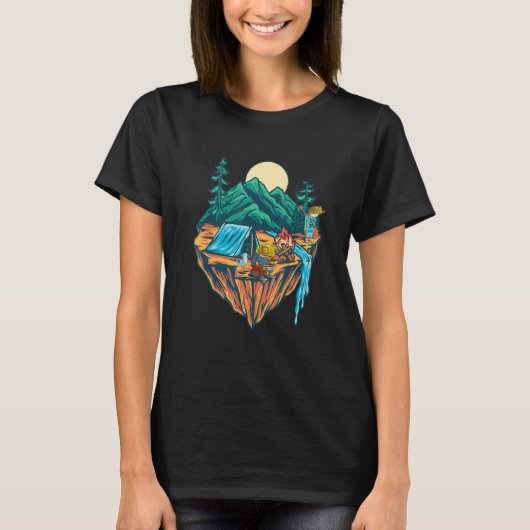 Kikkers Kamperen Op Een Berg T-shirt (Voorkant)