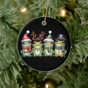 Kikkers Kerst Kikkerliefhebber Schattige Kerstman  Keramisch Ornament