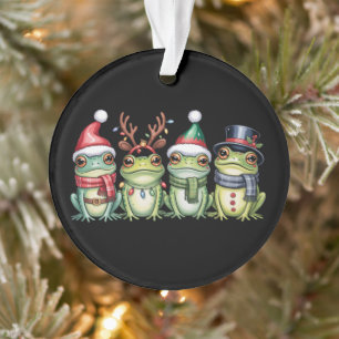 Kikkers Kerst Kikkerliefhebber Schattige Kerstman  Ornament