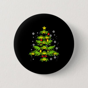Kikkers Kerstboom Dier Kerst Vrouwen Mannen Kinder Ronde Button 5,7 Cm