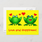 Kikkers Love and Hoppiness Yellow Briefkaart (Voorkant / Achterkant)