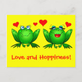 Kikkers Love and Hoppiness Yellow Briefkaart (Voorkant)