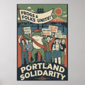 Kikkers & Mensen Verenigd – Portland Solidariteits Poster (Voorkant)