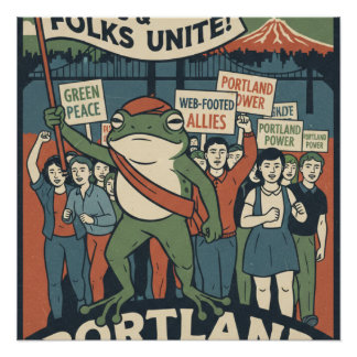 Kikkers & Mensen Verenigd – Portland Solidarity Po Perfect Poster