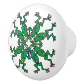 Kikkers met gesynchroniseerde zwemknolkunst keramische knop (Rechts)