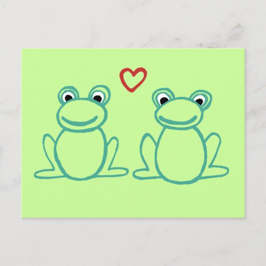 Kikkers met hart briefkaart (Voorkant)
