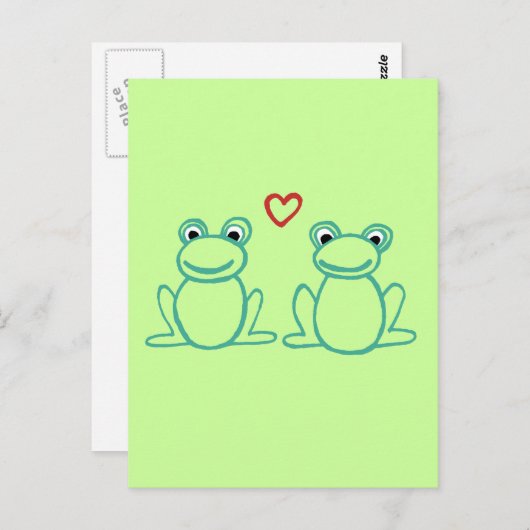 Kikkers met hart briefkaart (Voorkant / Achterkant)