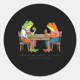 Kikkers moeten stoppen met het eten van gehuilde p ronde sticker