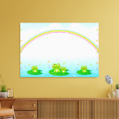 Kikkers onder de regenboog canvas afdruk (Insitu (Woonkamer))
