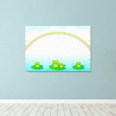 Kikkers onder de regenboog canvas afdruk (Insitu (Houten vloer))