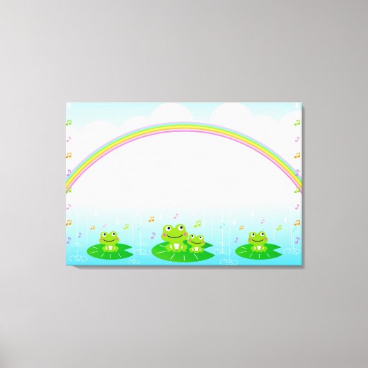 Kikkers onder de regenboog canvas afdruk (Voorkant)