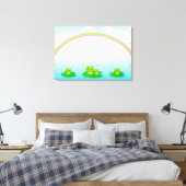 Kikkers onder de regenboog canvas afdruk (Insitu (Slaapkamer))