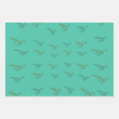 Kikkers op blauwgroen inpakpapier vel (Voorkant 3)