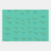 Kikkers op blauwgroen inpakpapier vel (Voorkant)