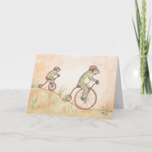Kikkers op Fietsen Vaderdag Kaart