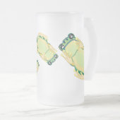 kikkers op het glas matglas bierpul (Voorkant rechts)