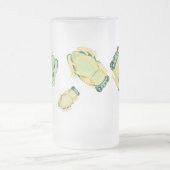 kikkers op het glas matglas bierpul (Center)