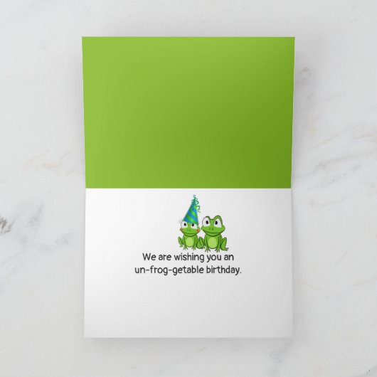 Kikkers op Lily Pad Birthday Kaart (Binnen)