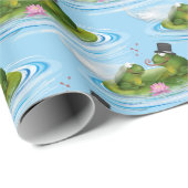 Kikkers op Lily Pad met hart Cadeaupapier (Rol Hoek)