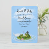 Kikkers op Lily Pad met hart Kaart (Staand voorkant)