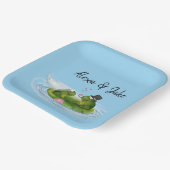 Kikkers op Lily Pad met hart Papieren Bordje (Gebogen)