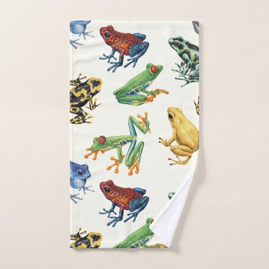 Kikkers op natuurlijk wit bad handdoek (Handdoek)