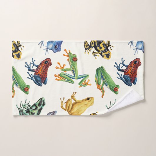 Kikkers op natuurlijk wit bad handdoek (Handdoek)